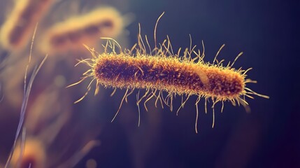 Fototapeta premium Ancient microbes under microscope reveal intricate cellular structures, showcasing their mysterious and ancient nature, ideal for scientific and educational content