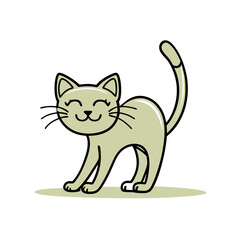A minimalist line drawing of a cat stretching with a happy face. Discover customizable cat and dog vector art for t-shirts, logos, projects, and more. Download and print high-quality designs in variou