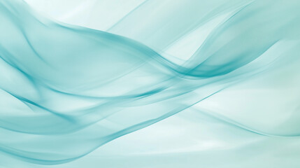 Fototapeta premium Soft abstract flowing wave pattern in light teal hues
