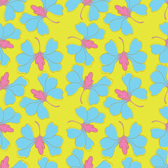 Creative collage contemporary floral seamless pattern. Fashionable template for design. 