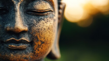 Buddha statue in a temple, radiating serenity and representing the teachings of Buddhism