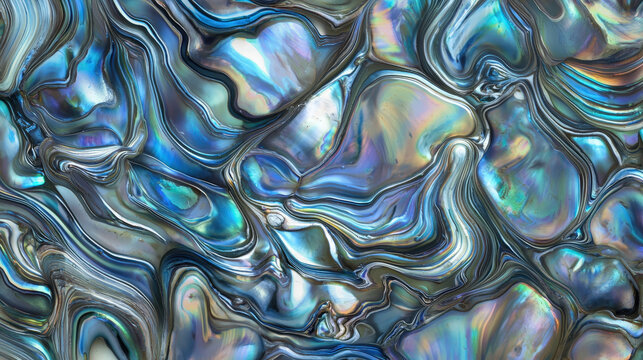 Iridescent abalone shell texture with vibrant swirls of color