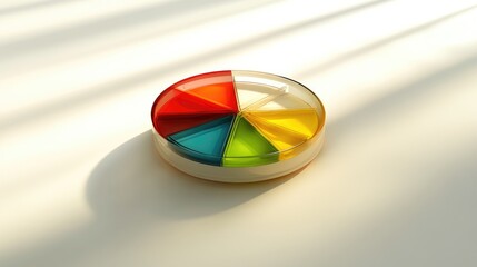 Fototapeta premium Colorful Segmented Dish on a Light Background