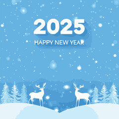 2025 happy new year themed vector drawing