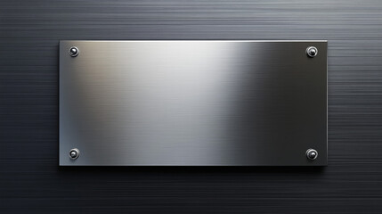 Brushed Metal Plate on Black Background   Industrial Design Element