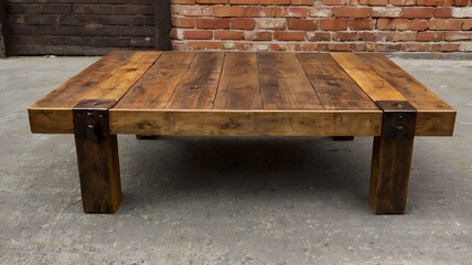 Fototapeta premium Rustic wooden coffee table
