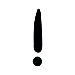Hand drawn ink exclamation mark illustration in sketch style. Single element for design