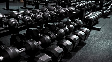 Obraz premium Person Lifting Heavy Dumbbells in Modern Gym