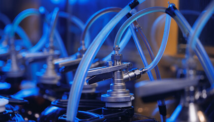 Equipment for bottling beer from plastic and aluminum kegs for bar. Commercial tank for brewery
