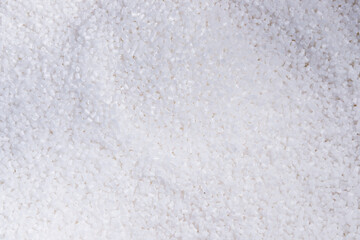 White polymer granules PVC after recycle plastic plant industry