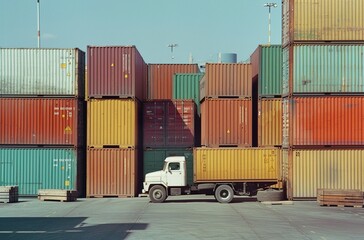 Fototapeta premium container cargo freight ship