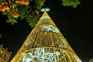 Christmas Tree on Constitution square in Malaga, Spain © Vitali