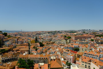 Obraz premium Lisbon Rooftops Aerial View - Portugal Cityscape 