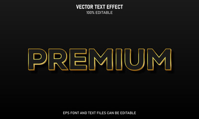 Premium 3d style gold editable text effect