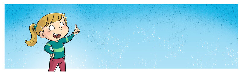 Little girl pointing and talking