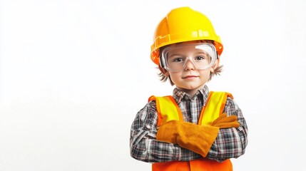 Construction symbol: boy in protective gear.
