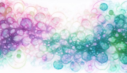 Watercolor Background in Vibrant Kaleidoscopic Colors: Pink, Blue, and Green Blending Together