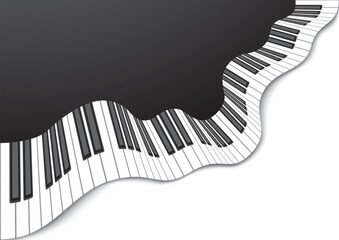 Abstract background with wavy piano keyboard © Mia