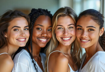 Fototapeta premium portrait of a group of people. Group of girls