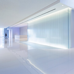 Obraz premium Corporate Office with a Waterfall Feature Inside the Lobby
