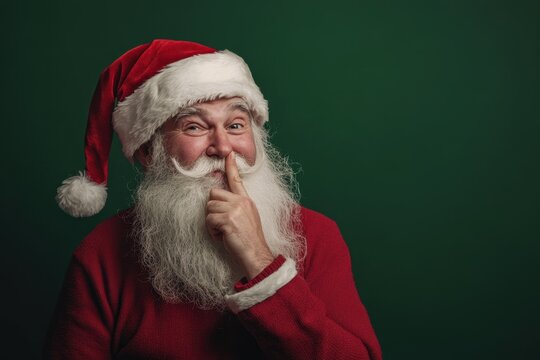 Santa shushing in a festive scene - Powered by Adobe