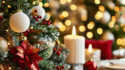 christmas tree and candle