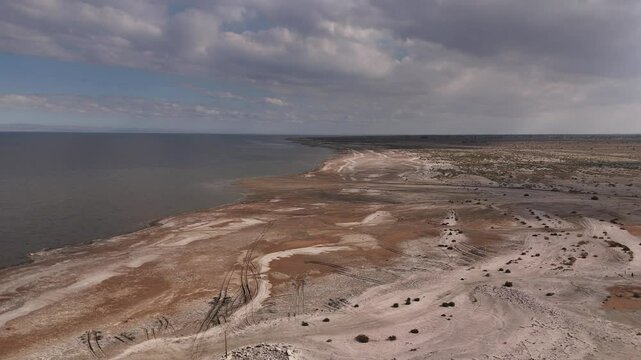 Aerial View of Salton Sea, Coachella Valley, California