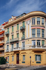 Menton, France - August 31, 2024: The beautiful historic facade of Balmoral House in Menton