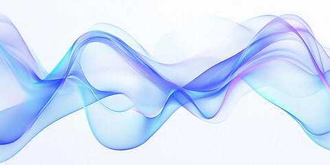 Abstract blue smokey waves on white background