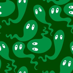 Halloween ghost seamless cartoon pattern for wrapping paper and fabrics