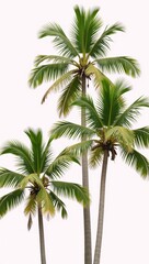 White background with a watercolored image of palm trees
