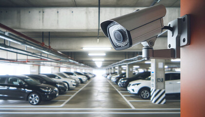 Surveillance Camera Monitoring Parking Garage for Security and Safety