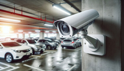 Surveillance Camera Monitoring Parking Garage for Security and Safety