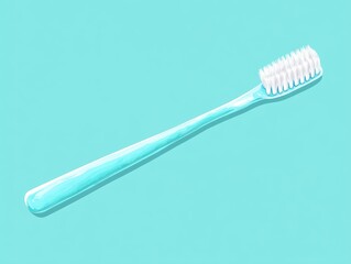 Blue toothbrush on a vibrant turquoise background