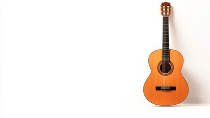 Obraz premium Acoustic guitar on a white isolated background.