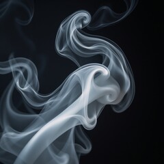 Obraz premium Abstract paranormal misty smoke against an isolated black backdrop textured with overlay effects to create eerie cloud-like forms for movie scene imagery