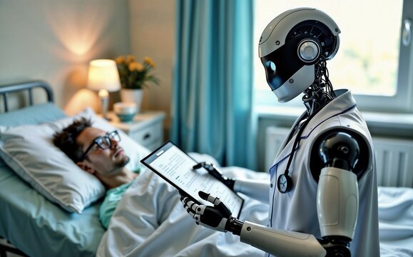robot, ai, doctor, nurse, patient, healthcare, diagnosys, hospital, procedure, chart, treatment, imaging - Powered by Adobe