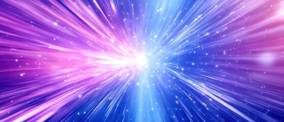 Naklejka premium Colorful light burst with rays and sparkles, abstract vibrant background.