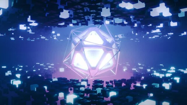 Glowing Ecosphere 360 Animation
