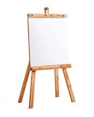 empty easel with white canvas