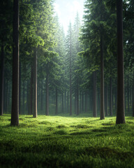 Obraz premium Lush Green Forest Landscape