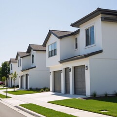 Obraz premium New houses in newly built residential neighborhood