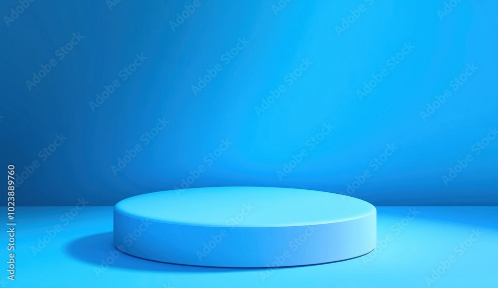 Wall mural blue gradient background, empty studio with light and space for product display presentation design 