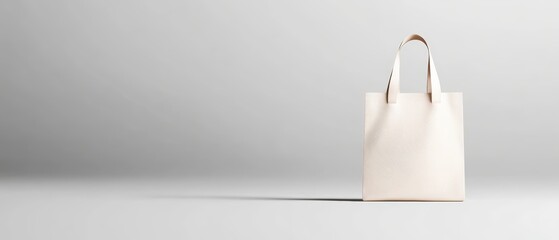 Minimalist white tote bag on a light background for eco-friendly shopping or daily use.