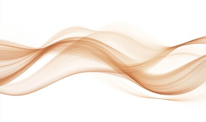 Obraz premium A wave of light brown color with a white background