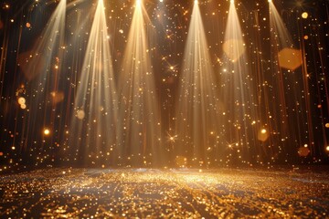 A stage with a spotlight on it and a curtain in the background, generative ai image