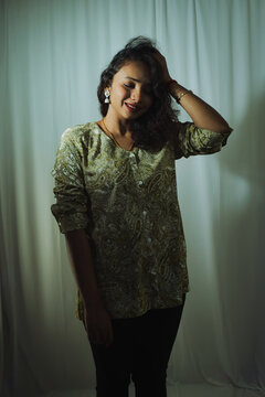 Fashion photoshoot indoors.