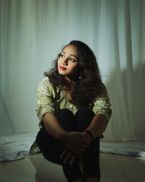 Fashion photoshoot indoors.