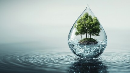 A Miniature World Encased in a Water Drop