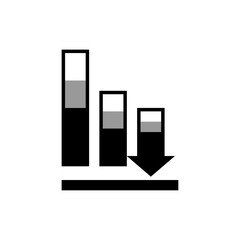 Illustration of a flat simple descending bar chart